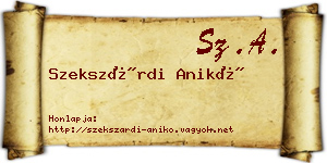 Szekszárdi Anikó névjegykártya