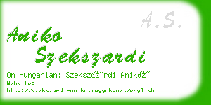 aniko szekszardi business card